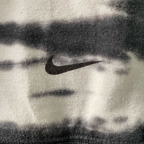 Nike Dri-FIT Crew Training Sweatshirt Black White Fleece Tie Dye Print Long Slee - Picture 4 of 8